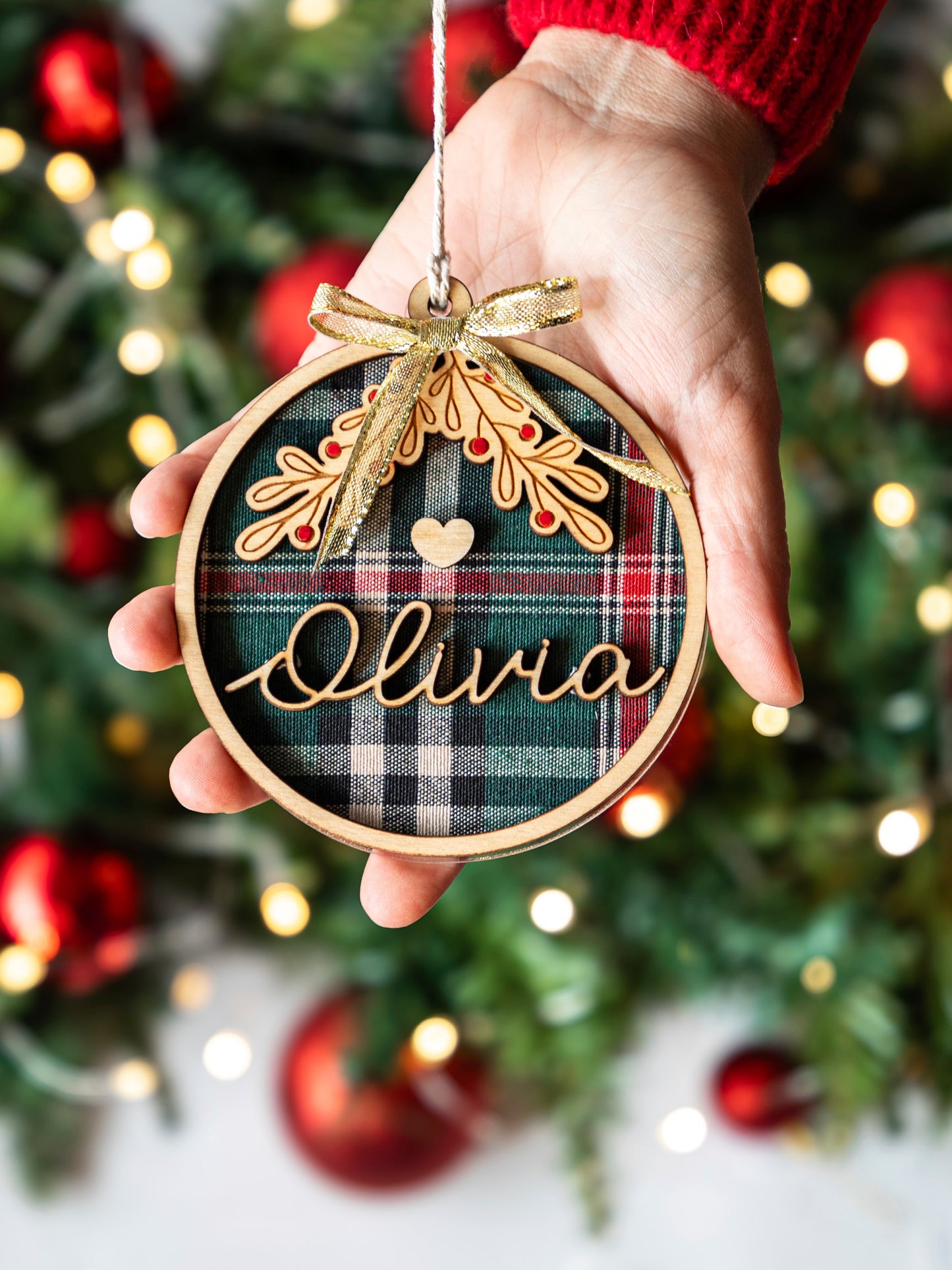 Pallina di Natale personalizzata con tartan