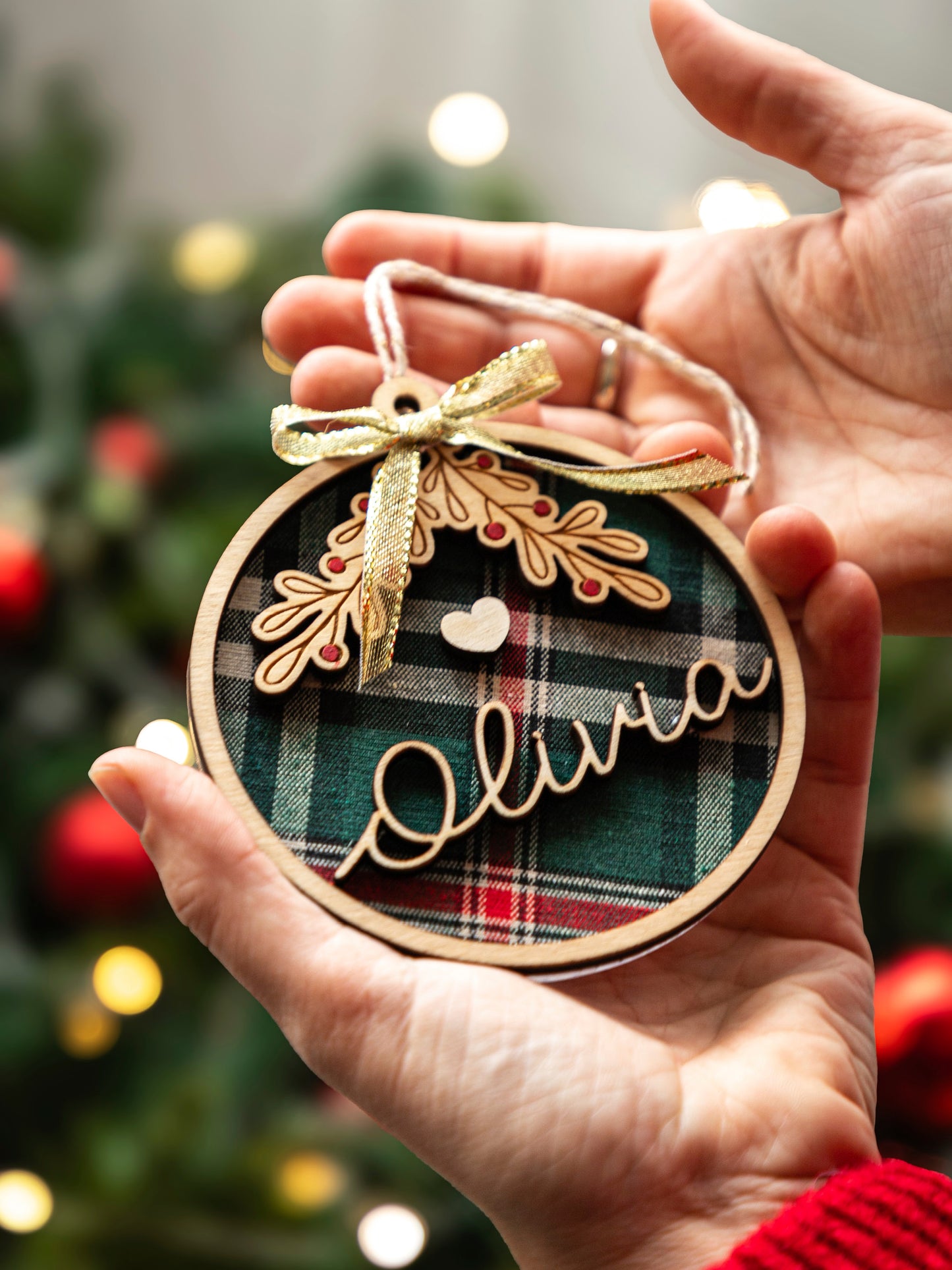 Pallina di Natale personalizzata con tartan