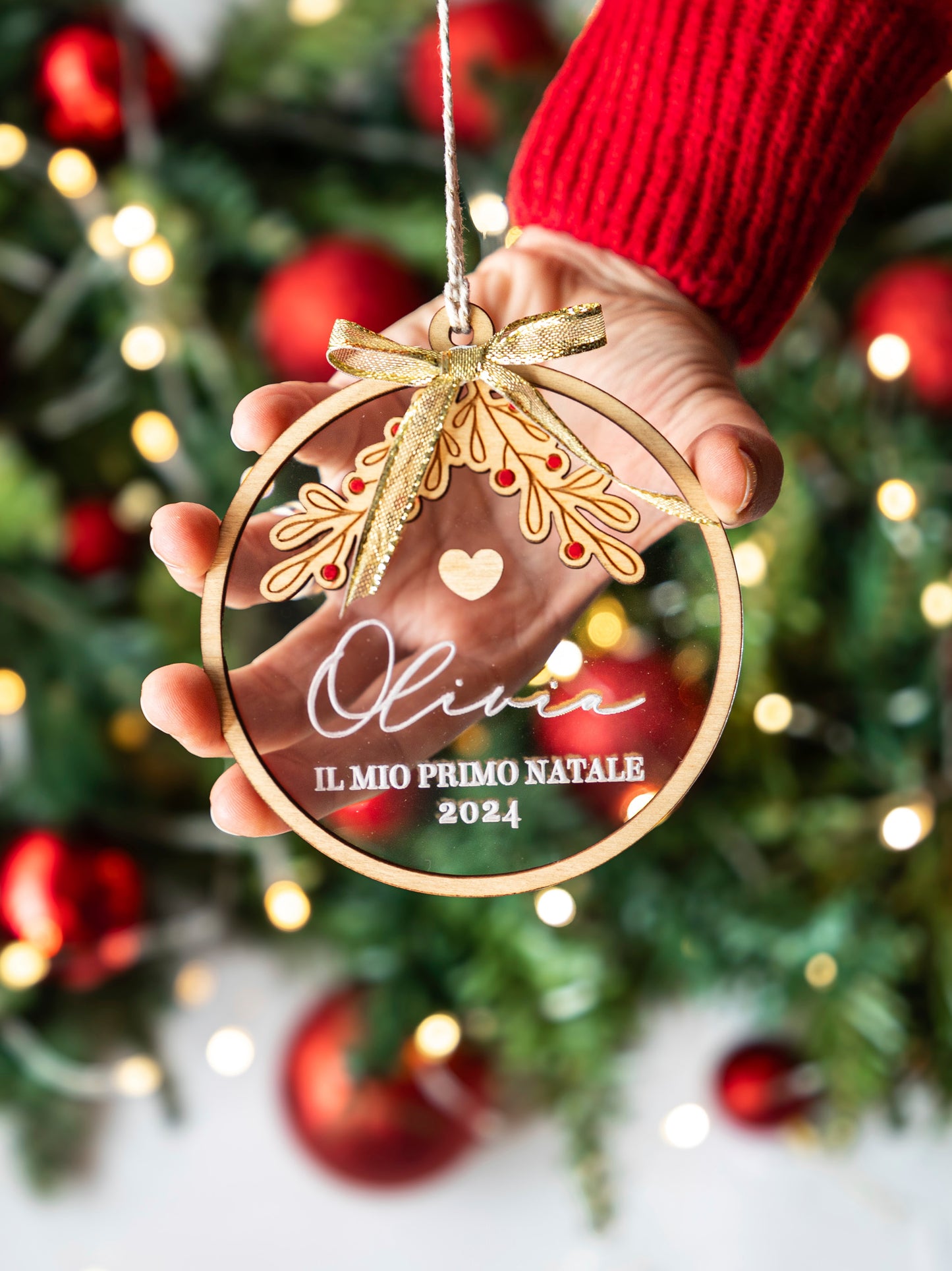 Pallina di Natale personalizzata con acrilico