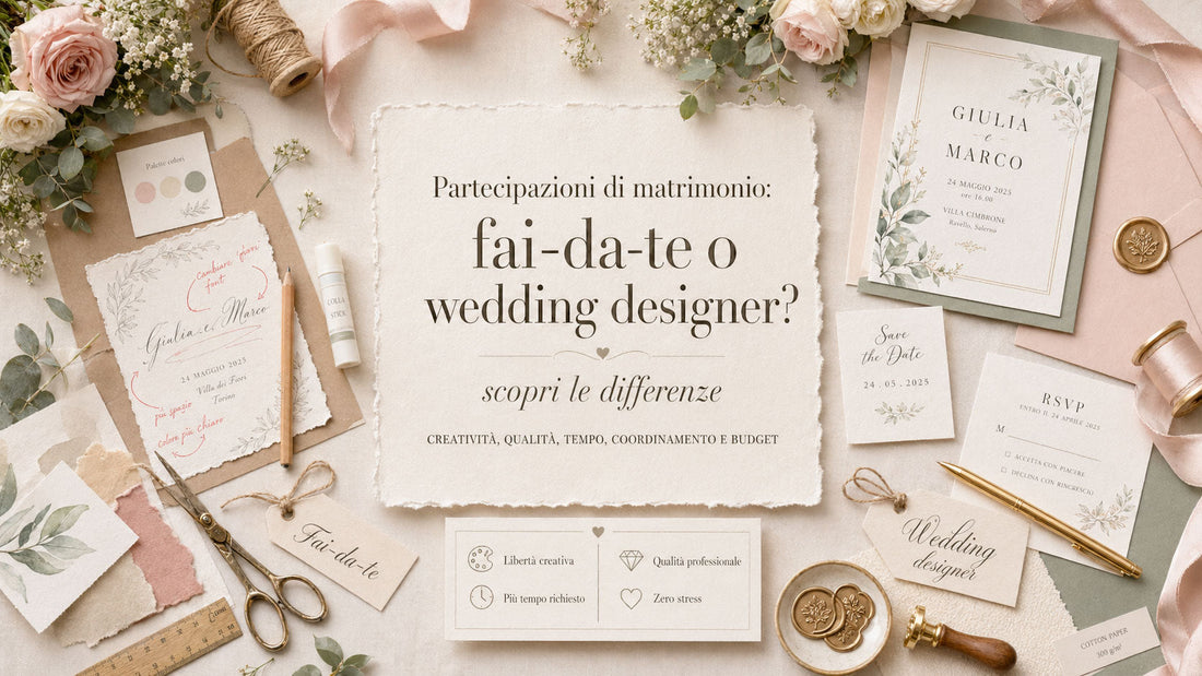 Partecipazioni di matrimonio: meglio il fai-da-te o un wedding designer? Scopri le differenze