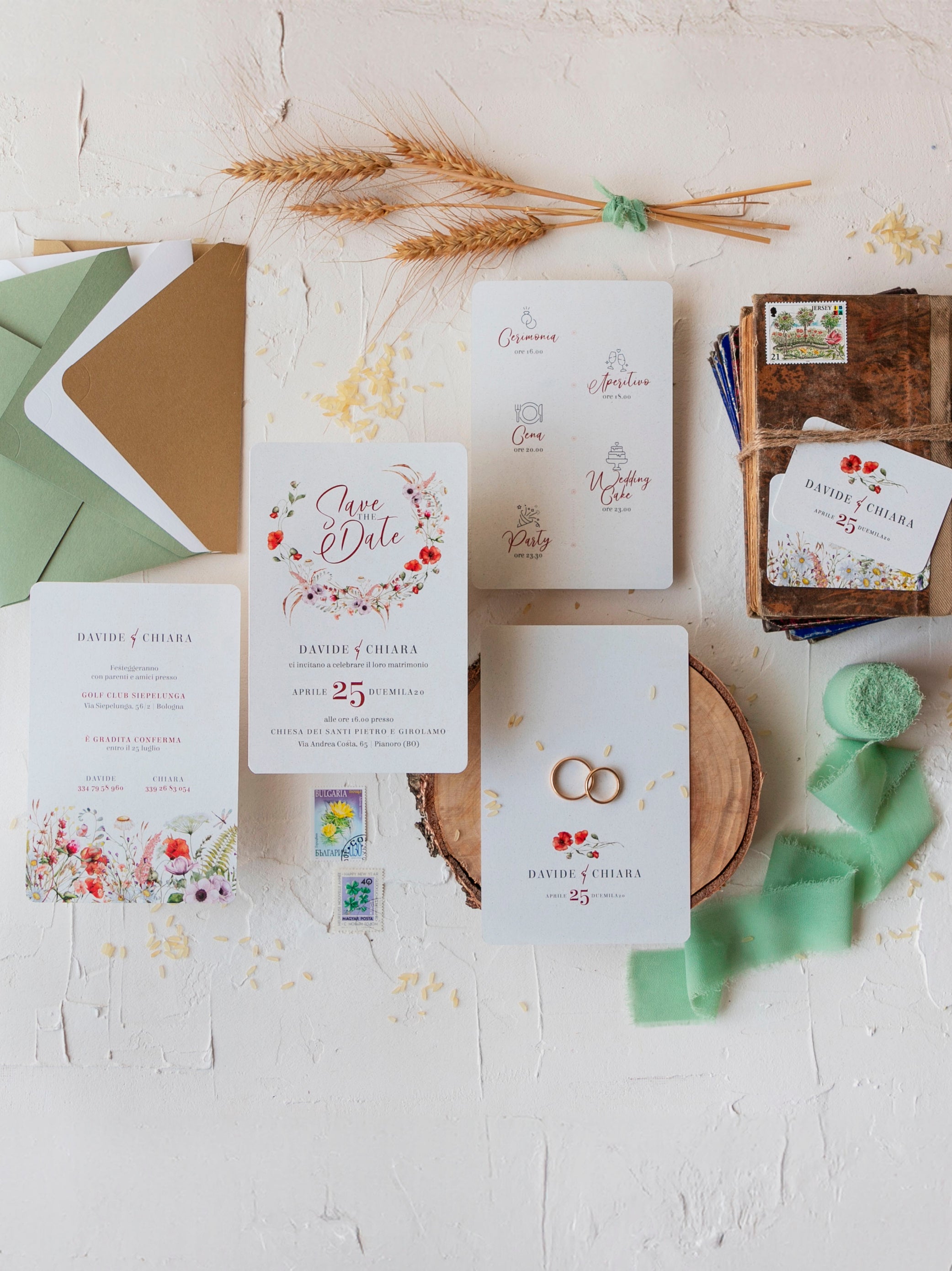 Flor | Rustic chic papaveri e fiori di campo