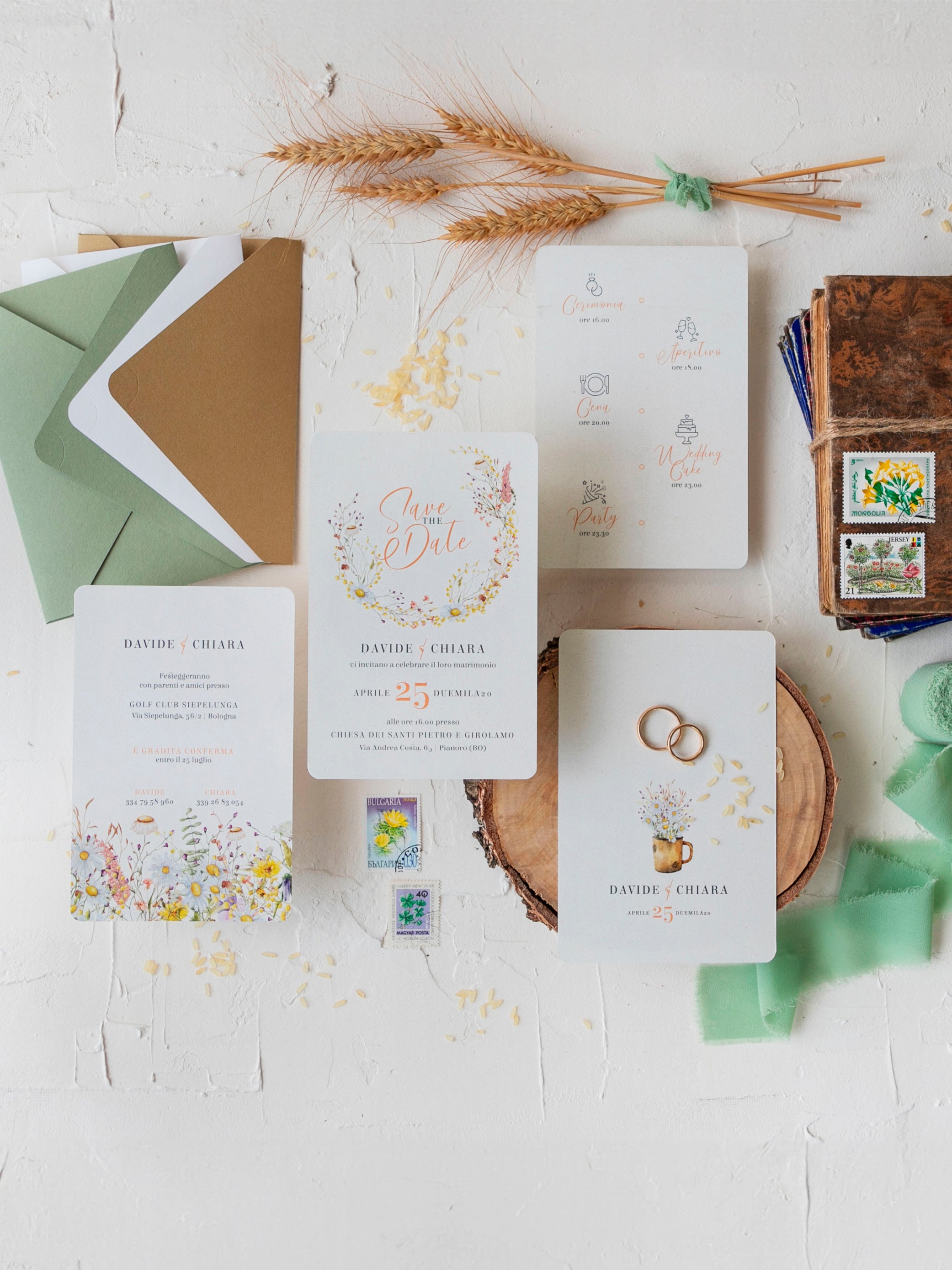 Flor | Rustic chic camomilla e fiori di campo