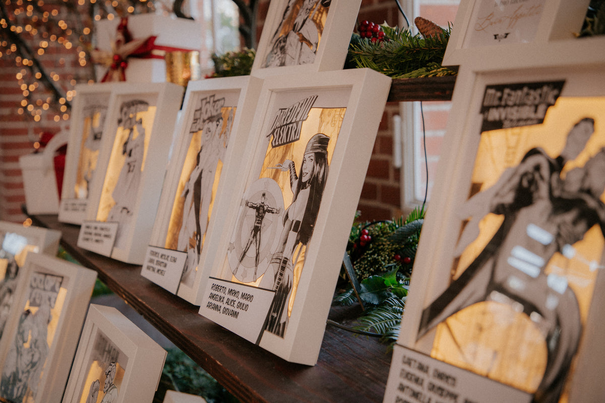 Tableau de mariage a tema comics e supereroi