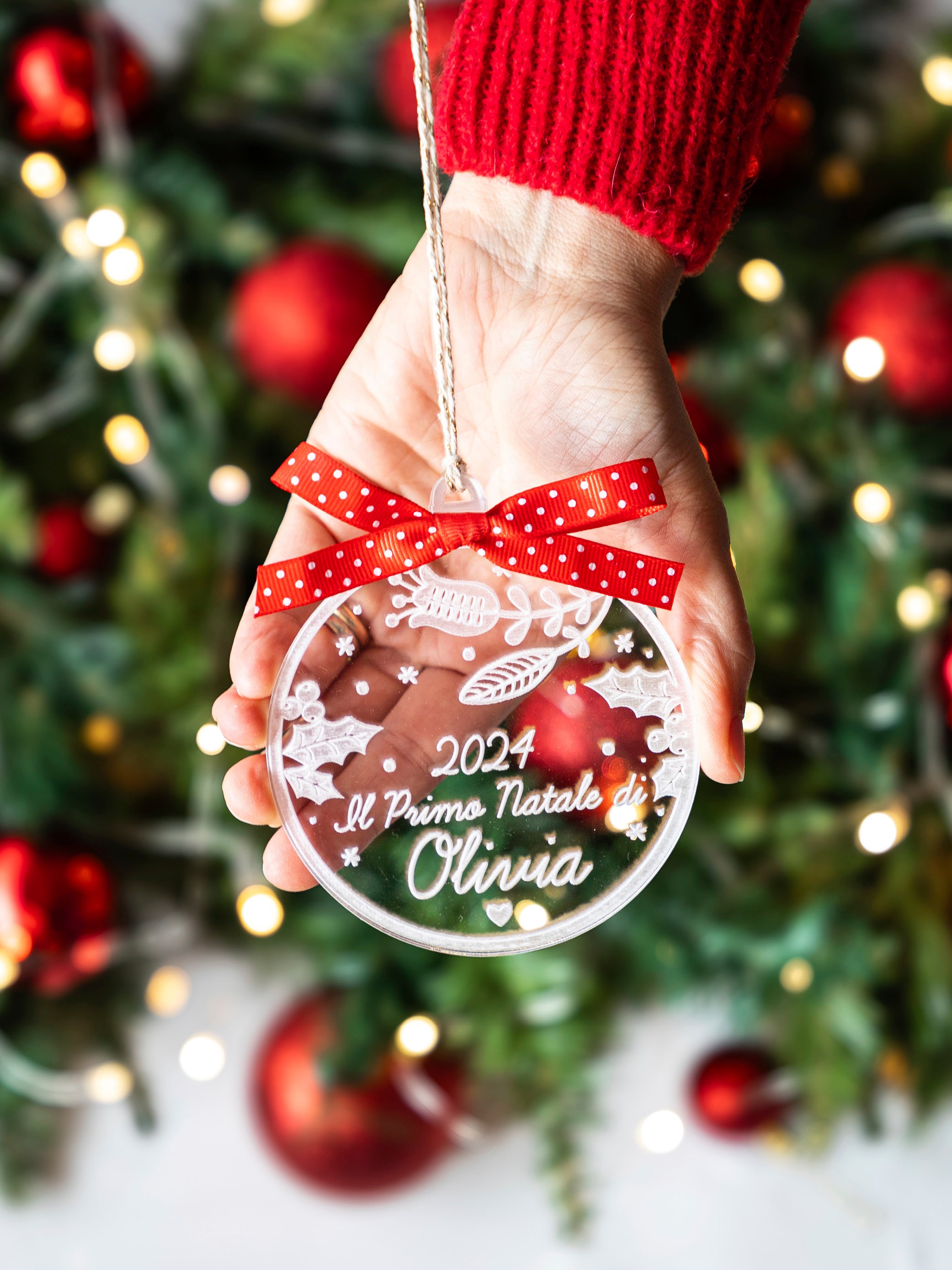 Pallina di Natale personalizzata in acrilico