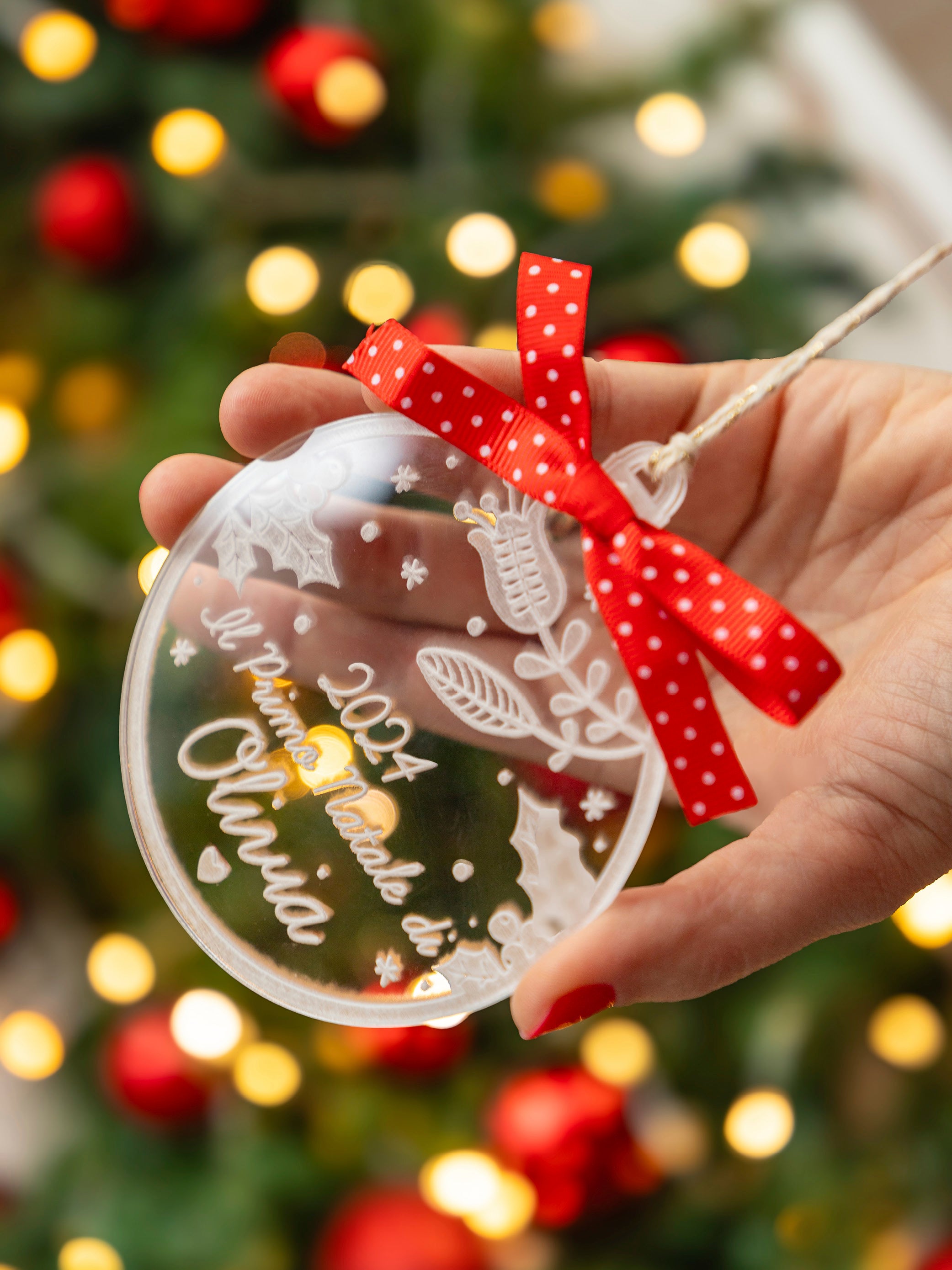 Pallina di Natale personalizzata in acrilico