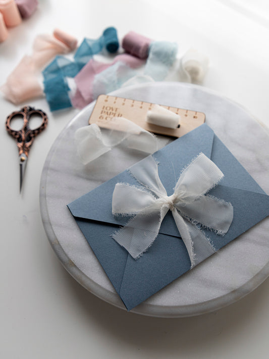 Nastro chiffon sfrangiato per partecipazioni | Pack 5