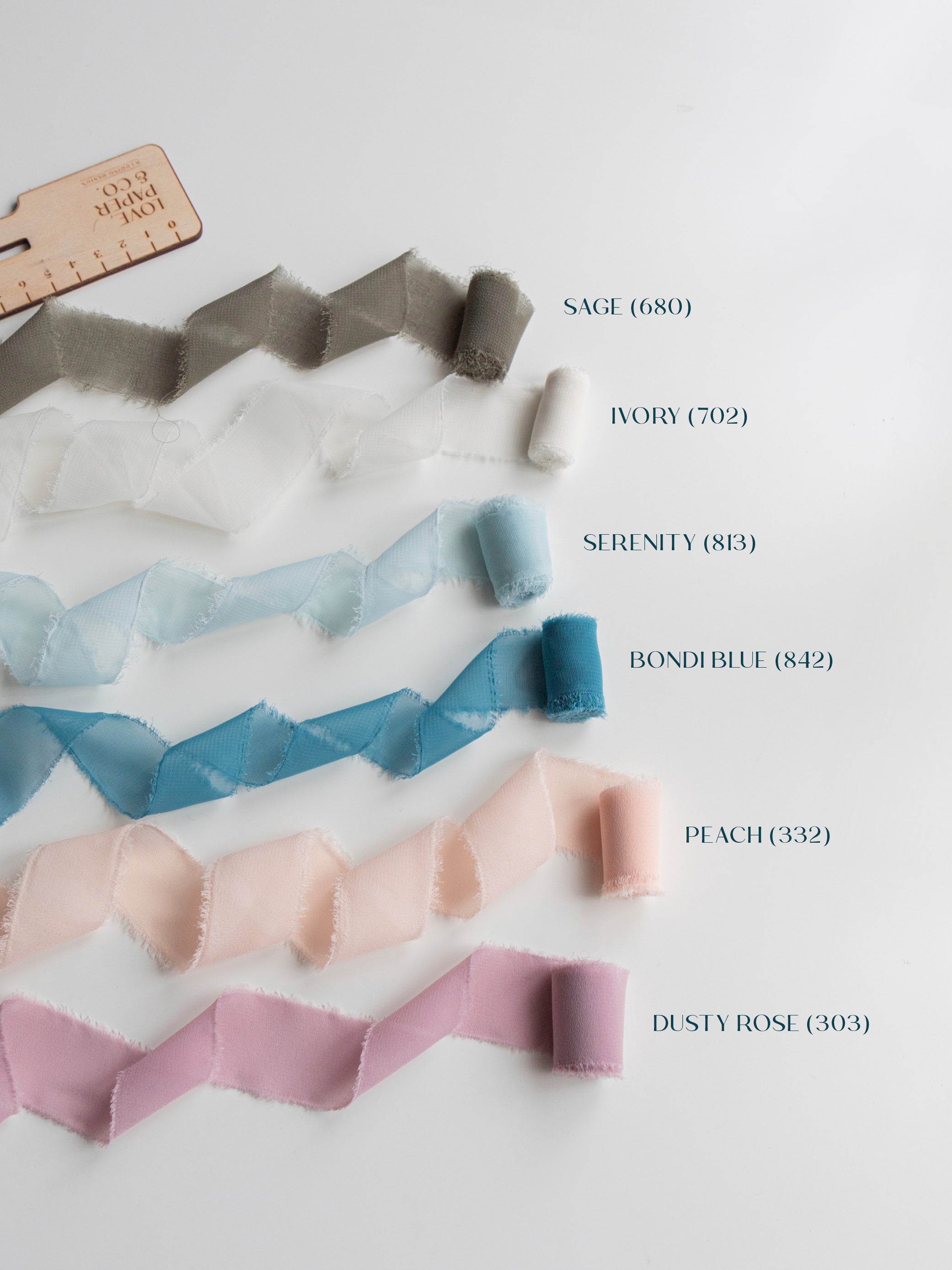 Nastro chiffon sfrangiato per partecipazioni | Pack 5