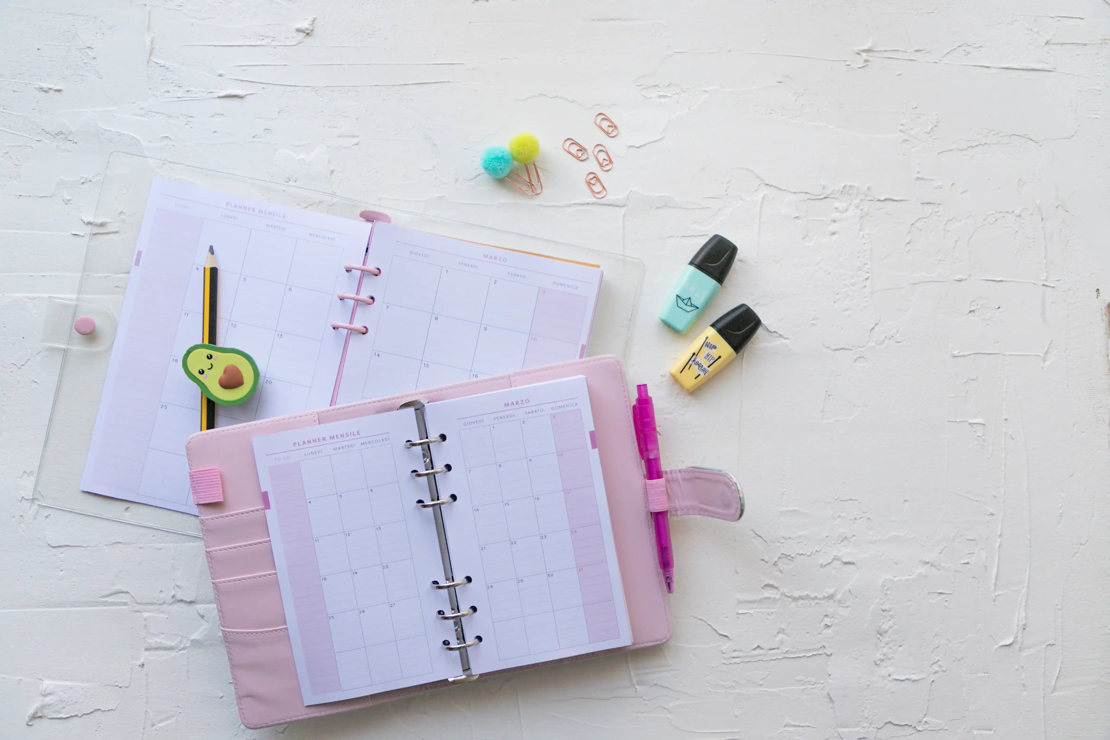 Planner Mensile A5 o Personal 10×17 – Inserto 12 mesi per agenda ad anelle